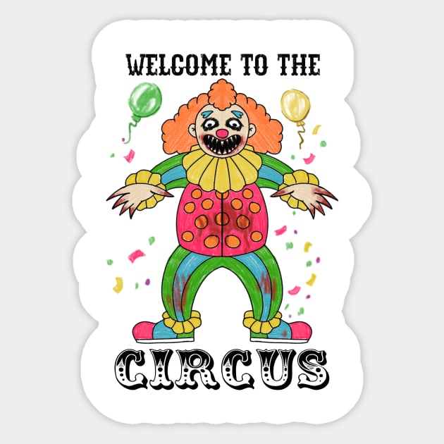 Nightmare Carnival: Horror Circus Clown Sticker by Holymayo Tee